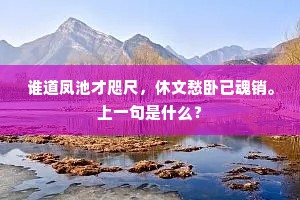 谁道凤池才咫尺，休文愁卧已魂销。上一句是什么？