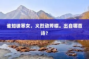 谁知彼寒女，义烈动芳襟。出自哪首诗？