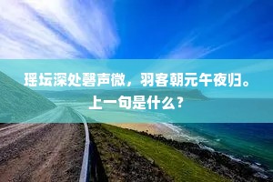 瑶坛深处磬声微，羽客朝元午夜归。上一句是什么？