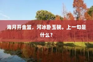 海月开金监，河冰卧玉碗。上一句是什么？