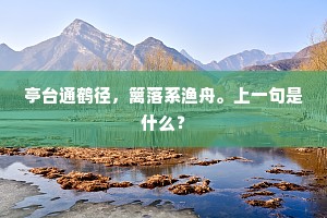 亭台通鹤径，篱落系渔舟。上一句是什么？
