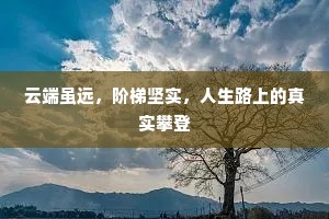 云端虽远，阶梯坚实，人生路上的真实攀登