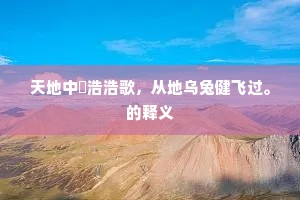 天地中閒浩浩歌，从地乌兔健飞过。的释义