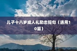 儿子十八岁成人礼励志短句（通用10篇）