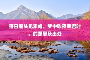 落日船头见素帷，梦中昨夜哭君时。的意思及出处