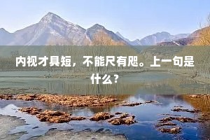 内视才具短，不能尺有咫。上一句是什么？