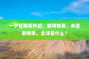 一夕狂飙花外起。禁得馀寒，未是新桃李。全诗是什么？