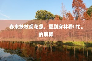 春来扶杖观花急，夏到穿林看筍忙。的解释