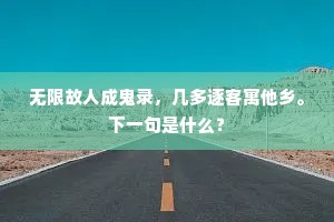 无限故人成鬼录，几多逐客寓他乡。下一句是什么？
