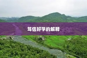 笃信好学的解释