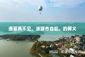 通塞两不见，波澜各自起。的释义