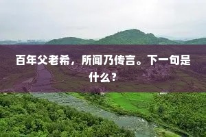 百年父老希，所闻乃传言。下一句是什么？