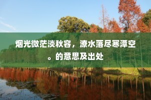 烟光微茫淡秋容，潦水落尽寒潭空。的意思及出处