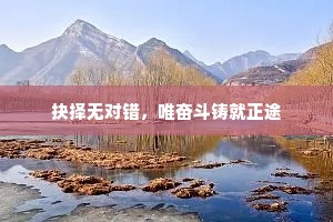 抉择无对错，唯奋斗铸就正途