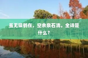 虽无猿鹤在，空余泉石清。全诗是什么？