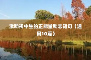 激励初中生的正能量励志短句（通用10篇）