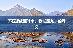 子石琢成莲叶小，教试麋丸。的释义
