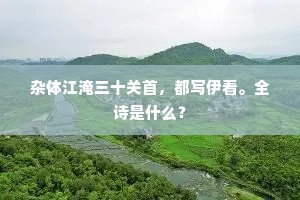 杂体江淹三十关首，都写伊看。全诗是什么？