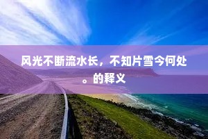 风光不断流水长，不知片雪今何处。的释义