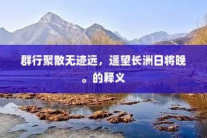 群行聚散无迹远，遥望长洲日将晚。的释义