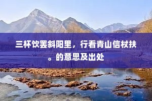 三杯饮罢斜阳里，行看青山信杖扶。的意思及出处