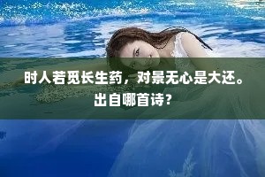 时人若觅长生药，对景无心是大还。出自哪首诗？