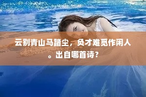 云别青山马踏尘，负才难觅作闲人。出自哪首诗？