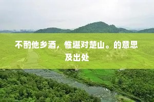 不酌他乡酒，惟堪对楚山。的意思及出处