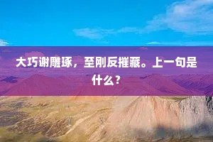 大巧谢雕琢，至刚反摧藏。上一句是什么？