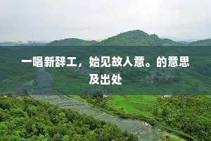 一唱新辞工，始见故人意。的意思及出处