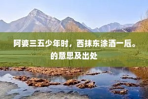 阿婆三五少年时，西抹东涂酒一卮。的意思及出处