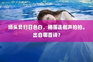 场头负归日色白，穗落连枷声拍拍。出自哪首诗？
