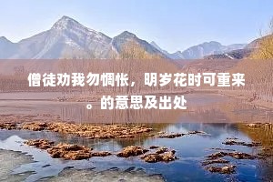 僧徒劝我勿惆怅，明岁花时可重来。的意思及出处