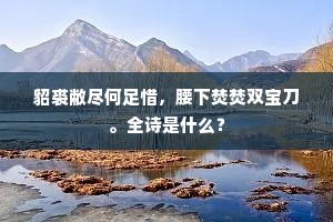 貂裘敝尽何足惜，腰下焚焚双宝刀。全诗是什么？
