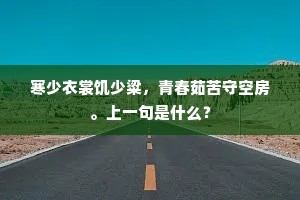 寒少衣裳饥少粱，青春茹苦守空房。上一句是什么？