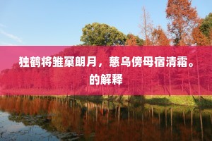 独鹤将雏窠朗月，慈乌傍母宿清霜。的解释