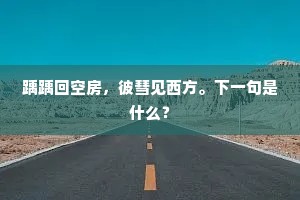 踽踽回空房，彼彗见西方。下一句是什么？