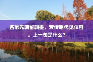 名第先朝留翰墨，芳传昭代见仪容。上一句是什么？