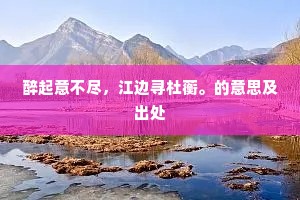醉起意不尽，江边寻杜蘅。的意思及出处