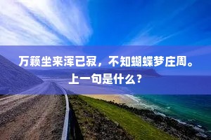 万籁坐来浑已寂，不知蝴蝶梦庄周。上一句是什么？