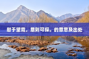慰于望霓，意则可探。的意思及出处