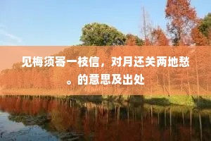 见梅须寄一枝信，对月还关两地愁。的意思及出处