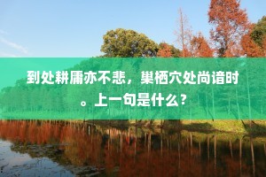 到处耕庸亦不悲，巢栖穴处尚谙时。上一句是什么？