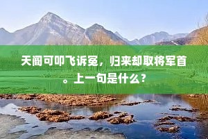 天阍可叩飞诉冤,归来却取将军首。上一句是什么? 天阍可叩飞诉冤,归来却取将军首。上一句是什么?
