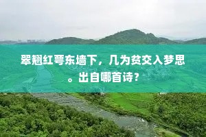 翠翘红萼东墙下，几为贫交入梦思。出自哪首诗？