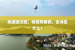 桃源迷汉姓，松径有秦官。全诗是什么？