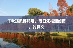 千秋孤凤掷鸿毛，落日凭栏泪如雨。的释义
