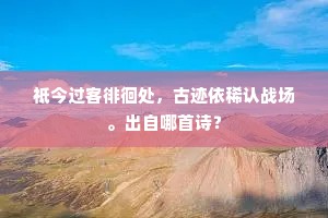 祗今过客徘徊处，古迹依稀认战场。出自哪首诗？