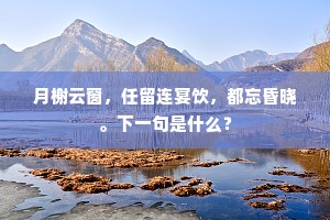 月榭云窗，任留连宴饮，都忘昏晓。下一句是什么？