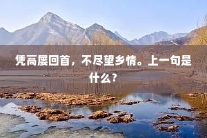 凭高屡回首，不尽望乡情。上一句是什么？